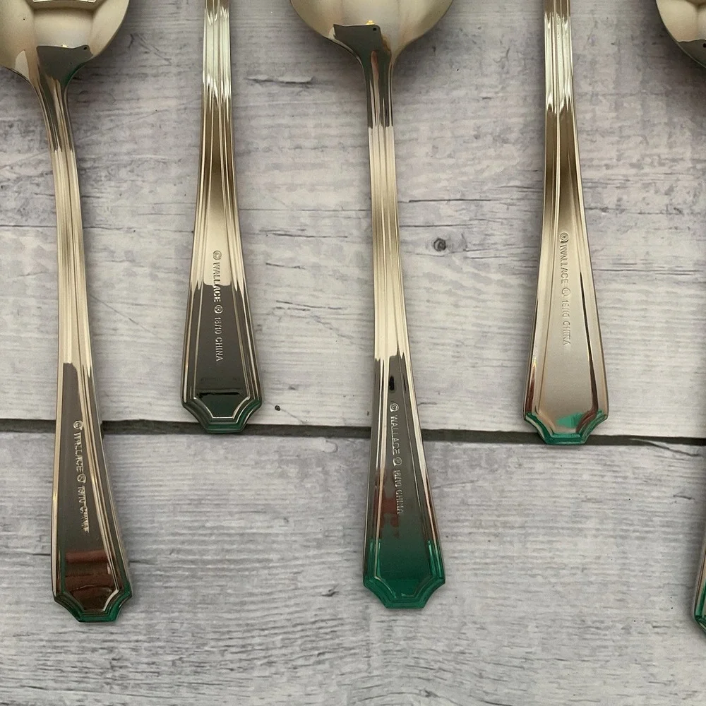 Wallace ARLINGTON Oval Place Spoons Set Of 8 Stainless Steel Flatware #2
